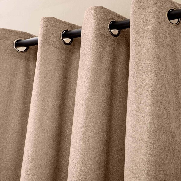Draperie maro deschis din material bouclé 140x260 cm Winona – douceur d'intérieur