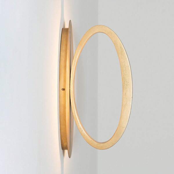 Holländer Aplică de perete LED ASTERISCO OVAL, auriu, 45 cm, metal, dimabil, reglabil, Auriu / Alamă, Camera de zi / sufragerie, Metal, Modern