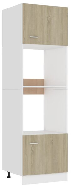Dulap cuptor microunde, stejar Sonoma, 60 x 57 x 207 cm, PAL
