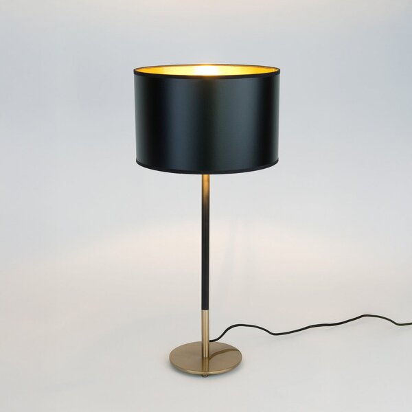 Holländer Lampa de masă ENZIO, negru/auriu, înălțime 59 cm, metal/plastic, Negru, Camera de zi / sufragerie, Metal, Modern