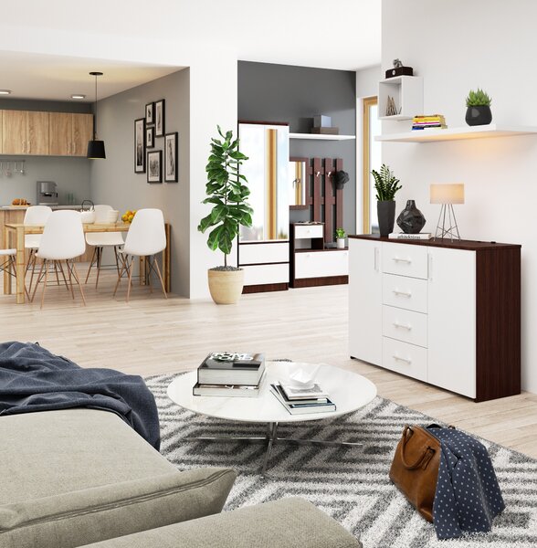 Comodă Kuerten K45 (wenge + Alb). Promo -13%. 1152003