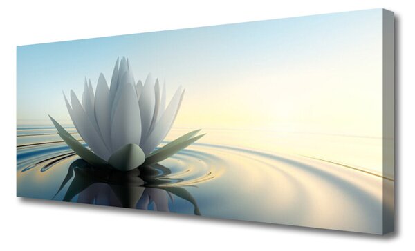 Tablou pe panza canvas Water Flower Art White Albastru