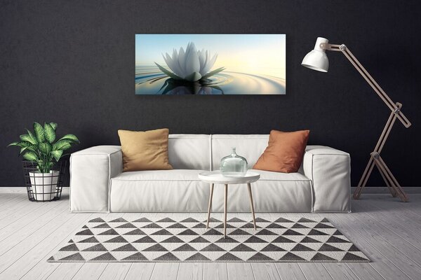 Tablou pe panza canvas Water Flower Art White Albastru