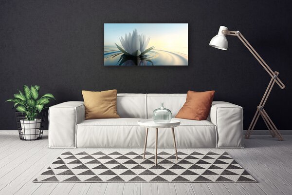 Tablou pe panza canvas Water Flower Art White Albastru