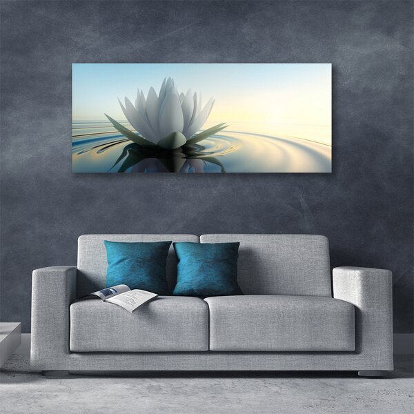 Tablou pe panza canvas Water Flower Art White Albastru
