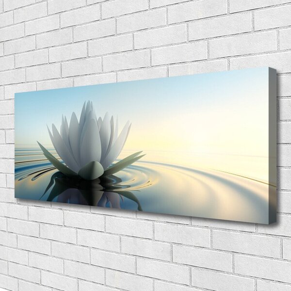Tablou pe panza canvas Water Flower Art White Albastru