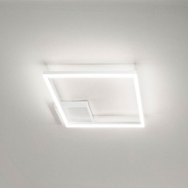 Fabas Luce Plafonieră LED Bard, 27x27cm, alb, reglabil, Alb, Camera de zi / sufragerie, Metal, Modern