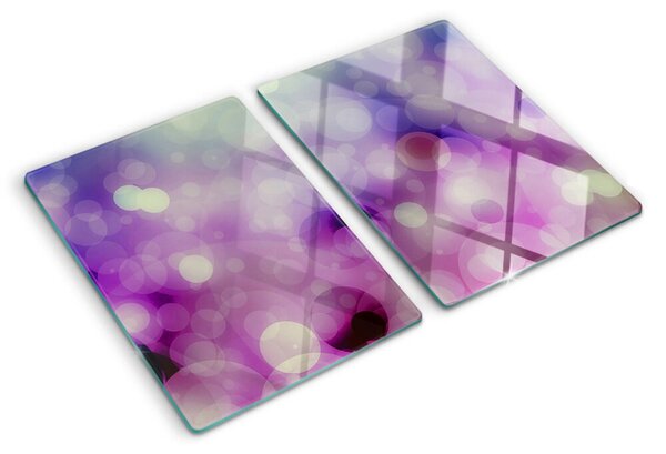 Tocător din sticlă Bokeh în nuanțe de violet și roz