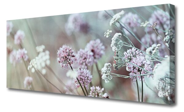 Tablou pe panza canvas Flori Floral Violet Alb