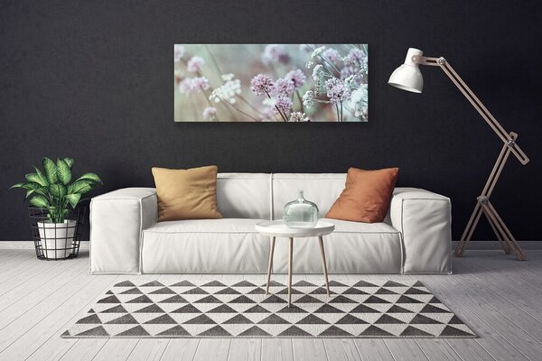Tablou pe panza canvas Flori Floral Violet Alb
