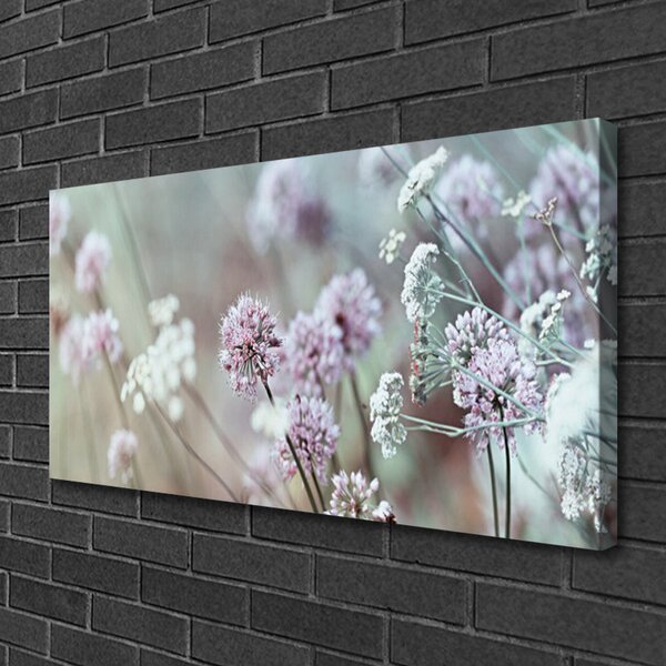 Tablou pe panza canvas Flori Floral Violet Alb