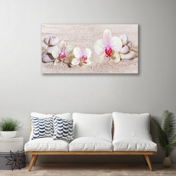 Tablou pe panza canvas Flori Pietre florale albe