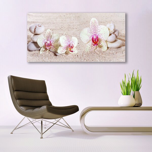 Tablou pe panza canvas Flori Pietre florale albe