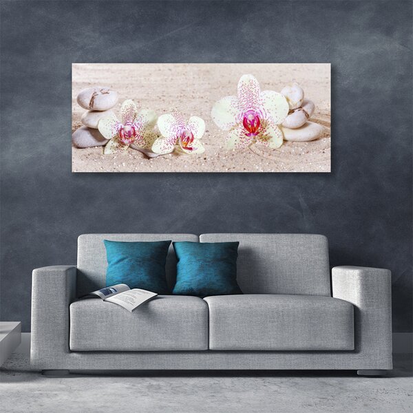 Tablou pe panza canvas Flori Pietre florale albe