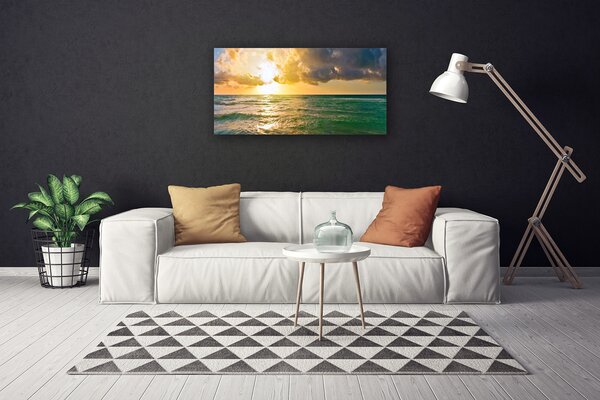 Tablou pe panza canvas Sea Sun Peisaj Galben Verde