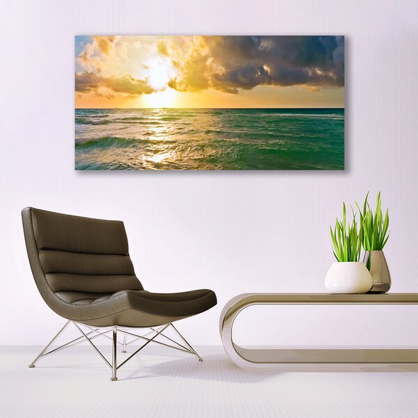 Tablou pe panza canvas Sea Sun Peisaj Galben Verde