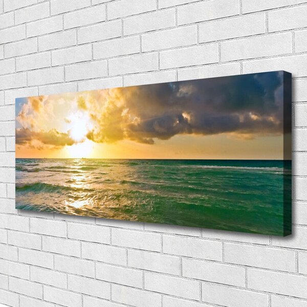 Tablou pe panza canvas Sea Sun Peisaj Galben Verde