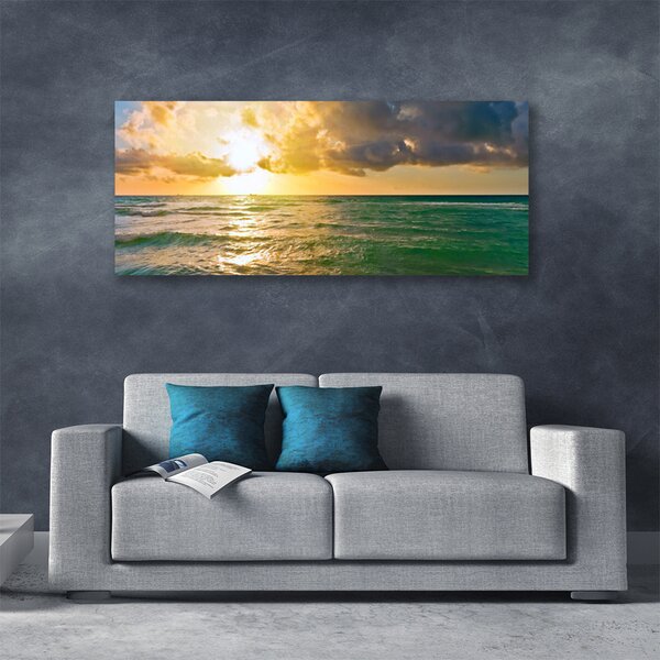 Tablou pe panza canvas Sea Sun Peisaj Galben Verde