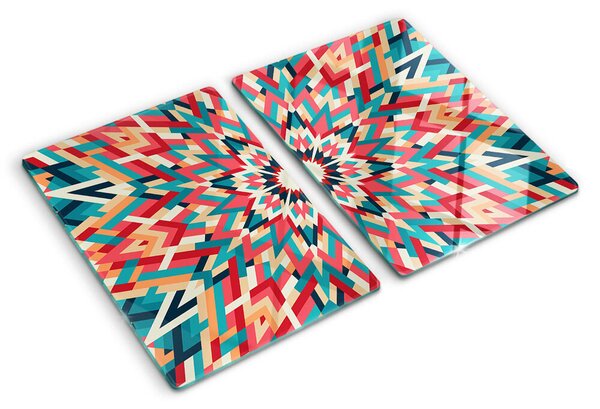 Tocător sticlă Mandala multicoloră