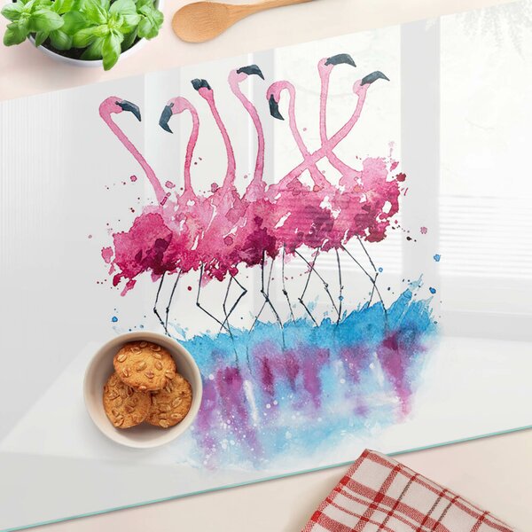 Tocător de bucătărie Flamingo în stil acuarelă