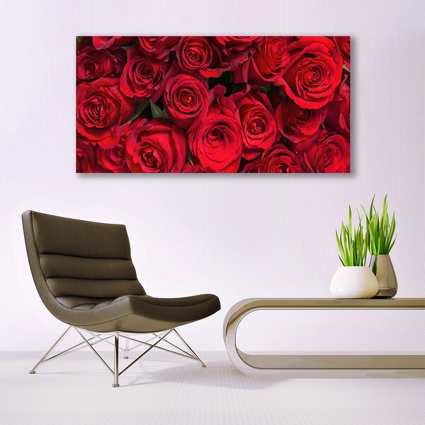 Tablou pe sticla Trandafiri Floral Red