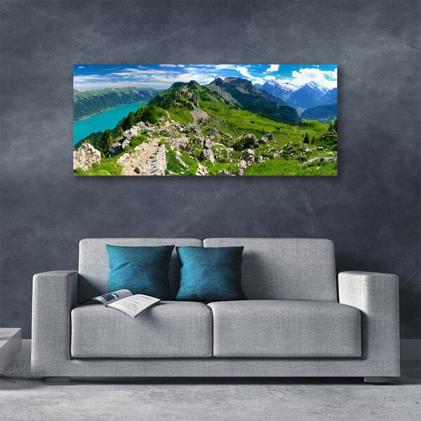 Tablou pe panza canvas Munții Natura Gri Verde