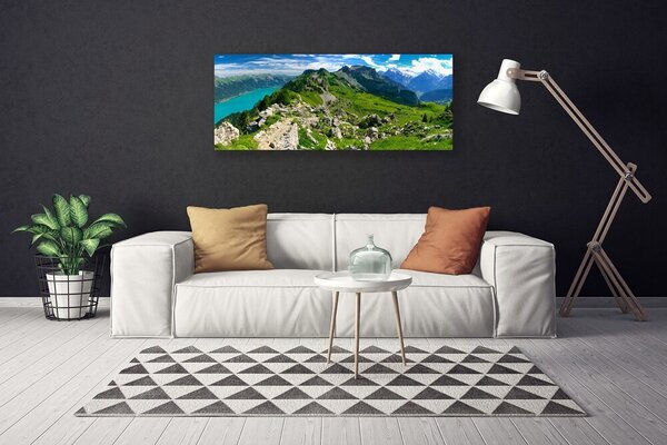 Tablou pe panza canvas Munții Natura Gri Verde
