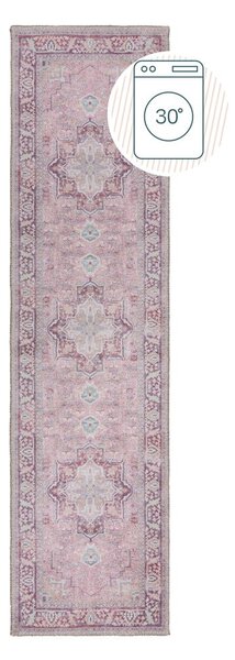 Covor tip traversă roșu deschis lavabil din amestec de fibre reciclate 60x230 cm Windsor – Flair Rugs