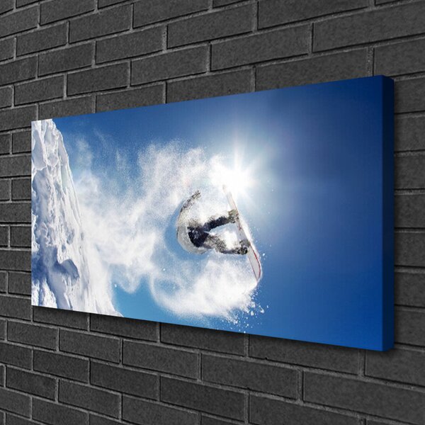 Tablou pe panza canvas Sporturi de iarnă Zapada Art White