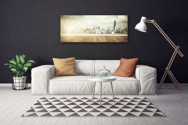 Tablou pe panza canvas Oraș Case Galben Gri