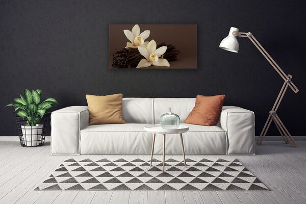 Tablou pe panza canvas Vanilie Floral Brown Galben