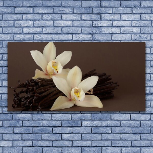 Tablou pe panza canvas Vanilie Floral Brown Galben