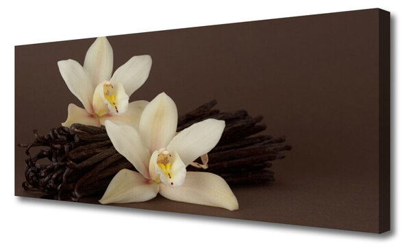 Tablou pe panza canvas Vanilie Floral Brown Galben