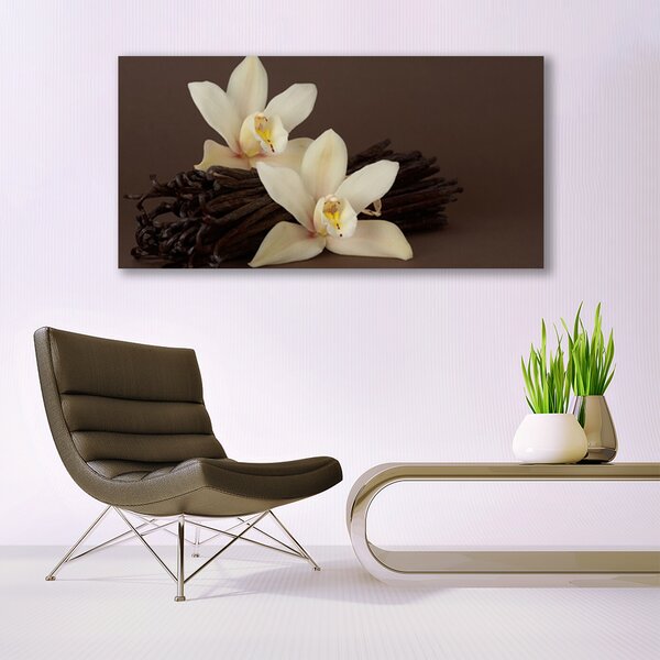 Tablou pe panza canvas Vanilie Floral Brown Galben
