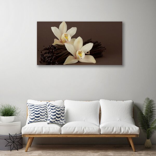 Tablou pe panza canvas Vanilie Floral Brown Galben