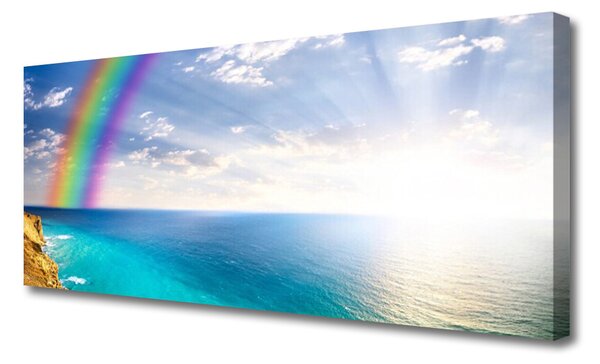 Tablou pe panza canvas Rainbow Sun Sea Peisaj Multi