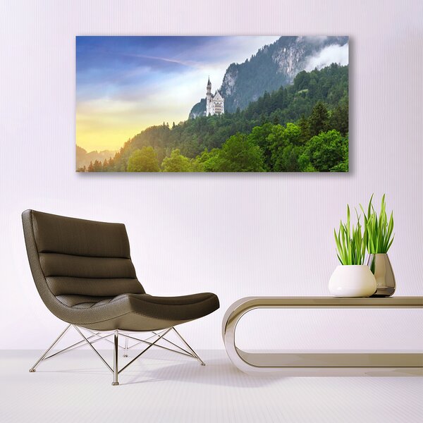 Tablou pe panza canvas Munții Peisaj Forestier Verde Gri