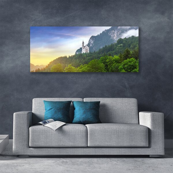 Tablou pe panza canvas Munții Peisaj Forestier Verde Gri
