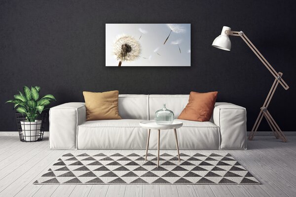 Tablou pe panza canvas Păpădie Floral Alb Gri