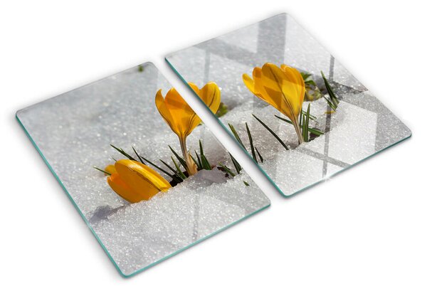 Tocător sticlă Crocusi în zăpadă