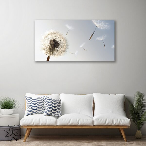 Tablou pe panza canvas Păpădie Floral Alb Gri