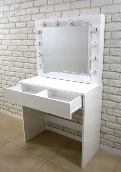 Masa de toaletă cu lumini fără taburet