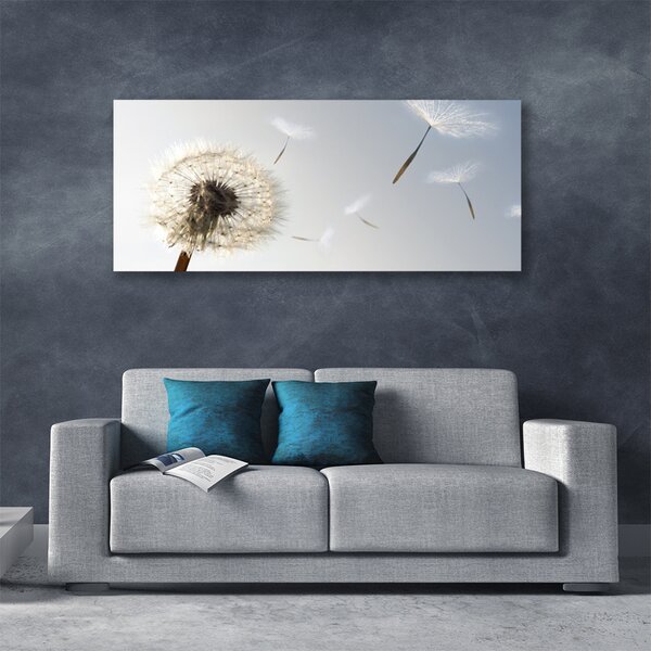 Tablou pe panza canvas Păpădie Floral Alb Gri