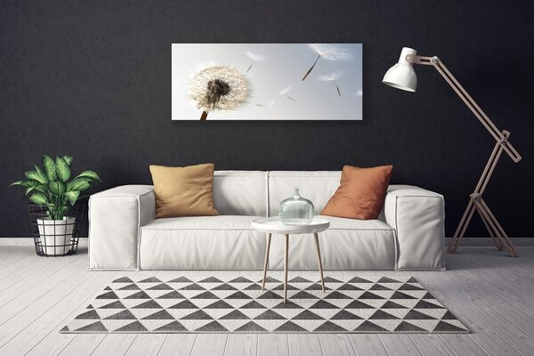 Tablou pe panza canvas Păpădie Floral Alb Gri