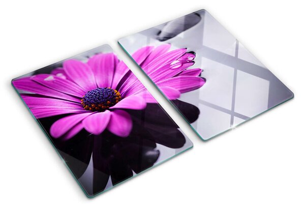 Tocător din sticlă Floare violetă cu picături de apă