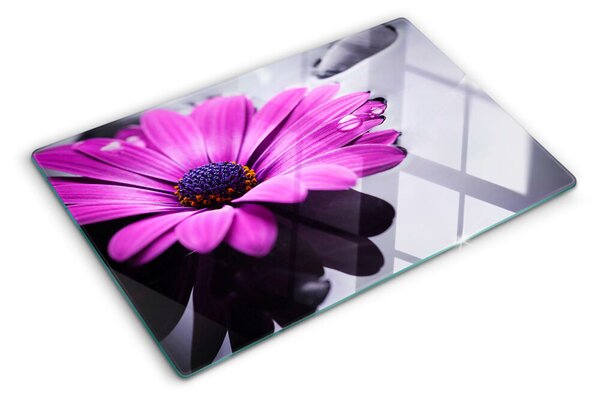 Tocător din sticlă Floare violetă cu picături de apă