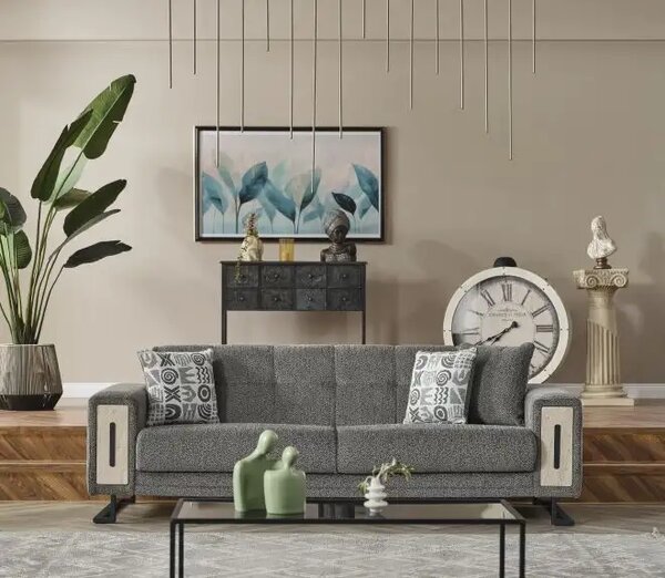 Canapea extensibila 3 locuri cu lada depozitare Loft