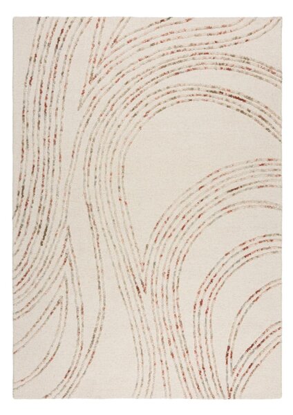 Covor portocaliu/crem din lână 80x150 cm Abstract Swirl – Flair Rugs