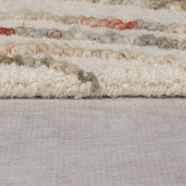 Covor portocaliu/crem din lână 80x150 cm Abstract Swirl – Flair Rugs