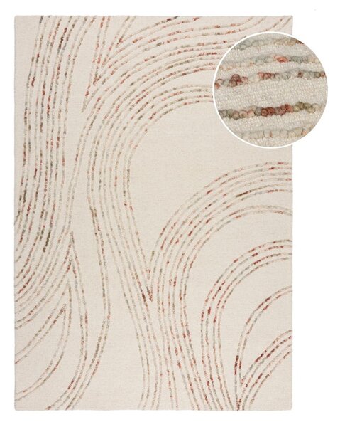 Covor portocaliu/crem din lână 80x150 cm Abstract Swirl – Flair Rugs